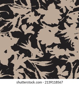 Monochrome seamless pattern with spring floral bouquets. Vintage botanical illustration. Elegant decoration for any kind of a design. Fashion print  abstract flowers. Watercolor texture.