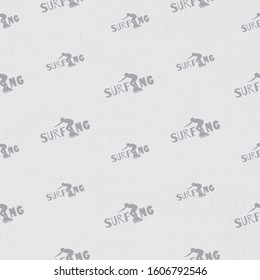 monochrome seamless pattern surfer with grey background