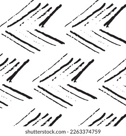 Monochrome seamless pattern. Textured background with uneven tiles.