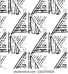 Patrón monocromo sin fisuras. Fondo texturado con baldosas desiguales.