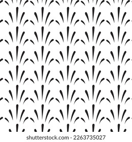 Monochrome seamless pattern. Textured background with uneven tiles.
