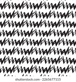 Monochrome seamless pattern. Textured background with uneven tiles.