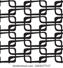 Monochrome seamless pattern. Textured background with uneven tiles.