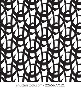 Monochrome seamless pattern. Textured background with uneven tiles.