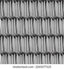 Monochrome seamless pattern. Textured background with uneven tiles.