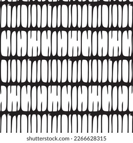 Monochrome seamless pattern. Textured background with uneven tiles.