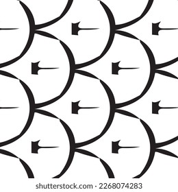 Monochrome seamless pattern. Textured background with uneven tiles.