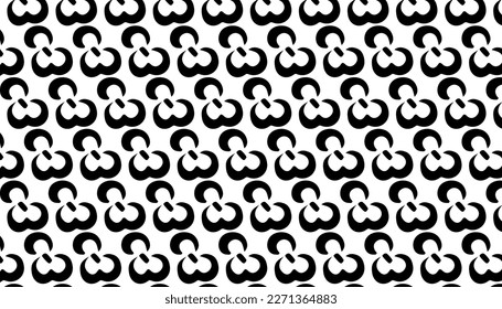 Monochrome seamless pattern. Textured background with uneven tiles.