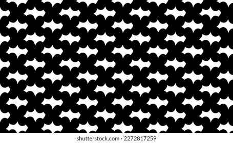 Monochrome seamless pattern. Textured background with uneven tiles.