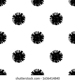 Monochrome seamless pattern. Vector illustration with paint spots. Black and white abstract background. For banners, web design, scrapbooking, wrapping paper, printing on textile, clothes, package.