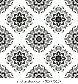 monochrome seamless pattern. Vintage decorative elements. Vector illustration