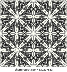 monochrome seamless pattern. Vintage decorative elements. Vector illustration