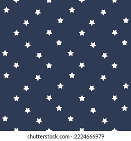 Patrón monocromo sin soldadura con estrellas blancas en fondo blanco