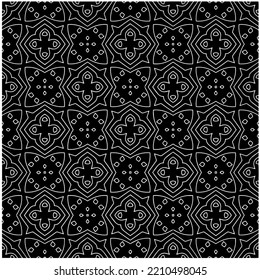 patrón monocromo sin soldadura, color negro y blanco.Baldosas geométricas repetidas de elementos de rayas. ornamento negro.
Baldosas geométricas repetidas de elementos rayados.