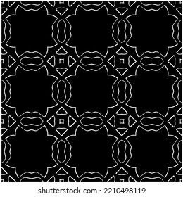 patrón monocromo sin soldadura, color negro y blanco.Baldosas geométricas repetidas de elementos de rayas. ornamento negro.
Baldosas geométricas repetidas de elementos rayados.
