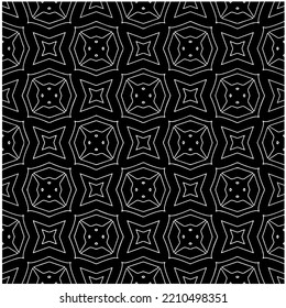 patrón monocromo sin soldadura, color negro y blanco.Baldosas geométricas repetidas de elementos de rayas. ornamento negro.
Baldosas geométricas repetidas de elementos rayados.