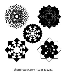 monochrome seamless patterns set. abstract vector background.