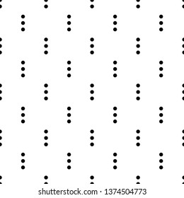 Monochrome seamless polka dot pattern.Vector black and white background.Textile texture