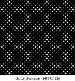Monochrome seamless star pattern background - abstract vector graphic