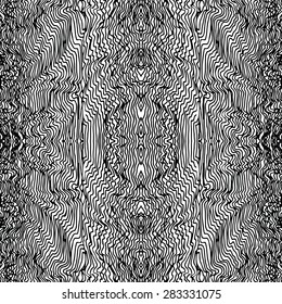 Monochrome seamless waves hand-drawn pattern, waves hair background