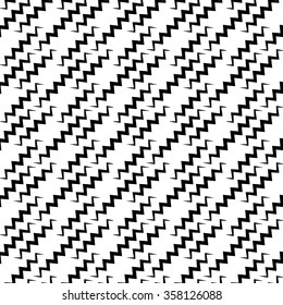 Monochrome, seamlessly repeatable pattern, abstract black and white background with zigzag, diagonal lines, straks.