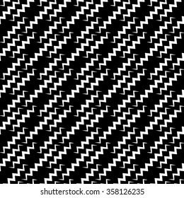 Monochrome, seamlessly repeatable pattern, abstract black and white background with zigzag, diagonal lines, straks.