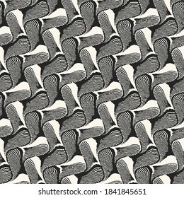 Monochrome Seashells Wavy Textured Pattern