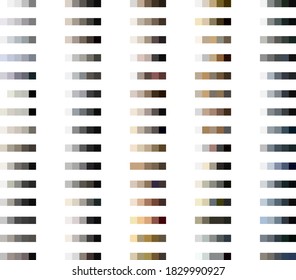 Monochrome to sepia color chart spectrum guide collection. Trend color tone palette shades. Vector illustration RGB, CMYK.