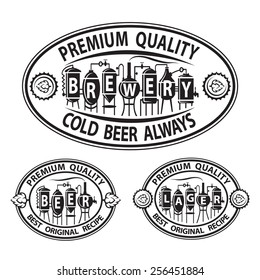 monochrome set of beer icons 