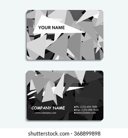 monochrome set of business cards with polygon pattern, for greeting, invitation card, or cover. Vector illustration