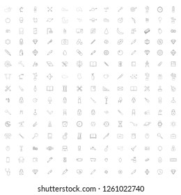 monochrome set with different universal line icons for your design