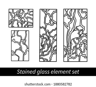 Monochrome set element stained glass Imitation