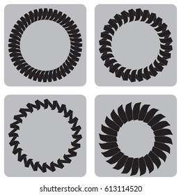 Monochrome set of icons with springs