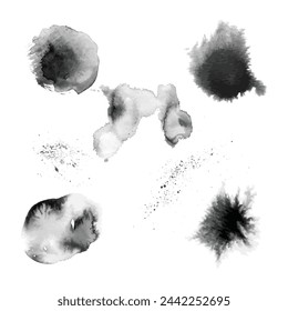 Monochrome set of ink blots
