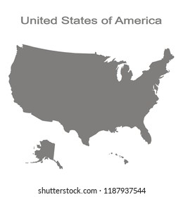 monochrome set with map of united states of america for your design