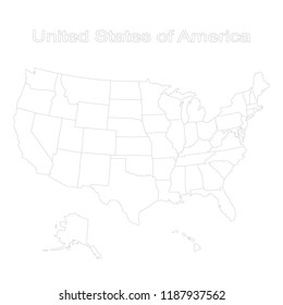 monochrome set with map of united states of america for your design
