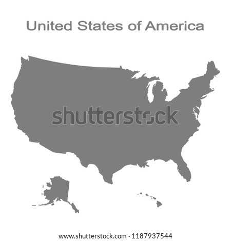 monochrome set with map of united states of america for your design