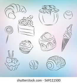 monochrome set of sweets