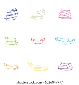 monochrome set with vector banners ribbons for your design
