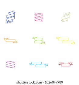 monochrome set with vector banners ribbons for your design