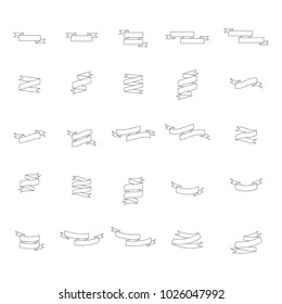 monochrome set with vector banners ribbons for your design