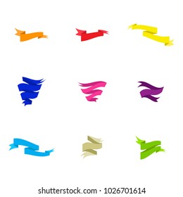 monochrome set with vector banners ribbons for your design