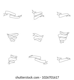 monochrome set with vector banners ribbons for your design