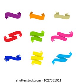 monochrome set with vector banners ribbons for your design