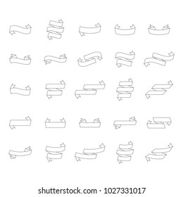 monochrome set with vector banners ribbons for your design