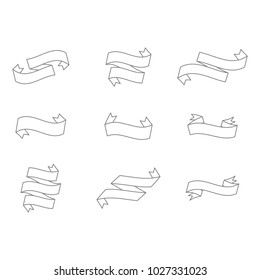monochrome set with vector banners ribbons for your design