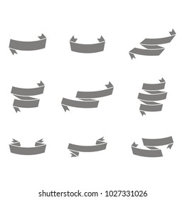 monochrome set with vector banners ribbons for your design