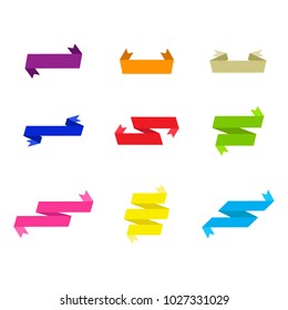monochrome set with vector banners ribbons for your design