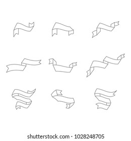 monochrome set with vector banners ribbons for your design