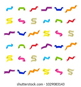 monochrome set with vector banners ribbons for your design